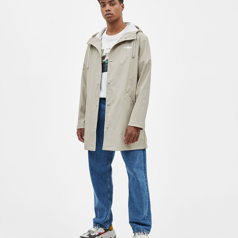 Raincoat with slogan print 1 Raincoat with slogan print